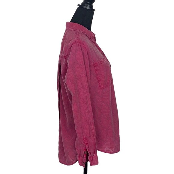 Antrhopologie MAEVE Women Classic Shirt SZ S Pink Long Sleeve Button Down 39-13 - Picture 4 of 13